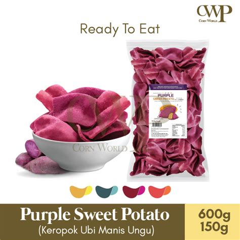 READY TO EAT SWEET POTATO CRACKERS PURPLE KEROPOK UBI MANIS UNGU 600g