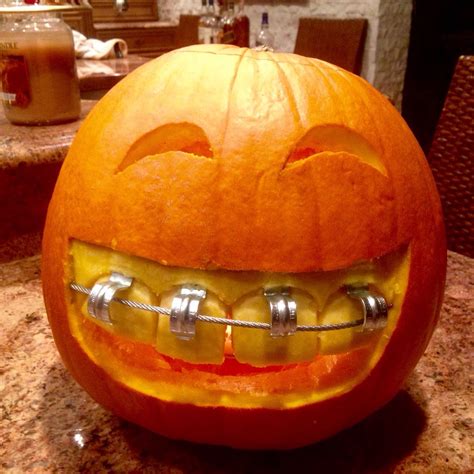 Pumpkin With Braces Pumpkin Carving Scary Pumpkin Carving Creative Pumpkin Carving