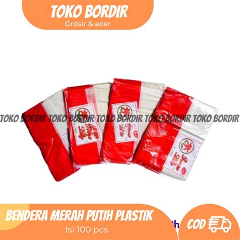 Jual Bendera Merah Putih Plastik 100 Pcs Bendera Plastik Isi 100 Pcs