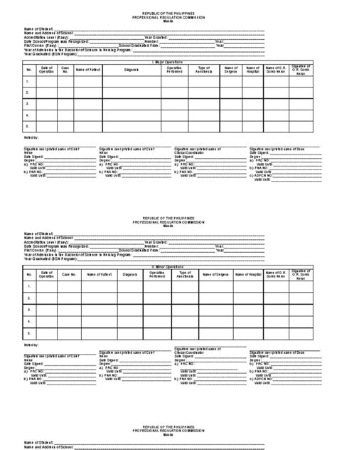 Prc Case Form For Nursing Students Downloaded From Nursingcribcom