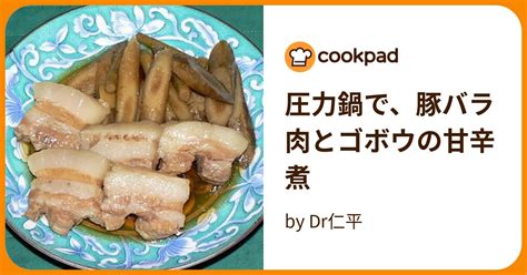 圧力鍋で、豚バラ肉とゴボウの甘辛煮 By Dr仁平 【クックパッド】 簡単おいしいみんなのレシピが395万品