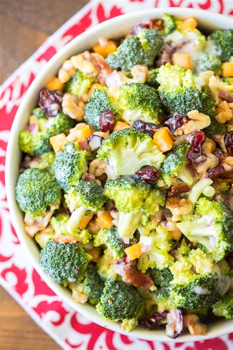 Broccoli Salad With Bacon And Cheddar Food And Drink