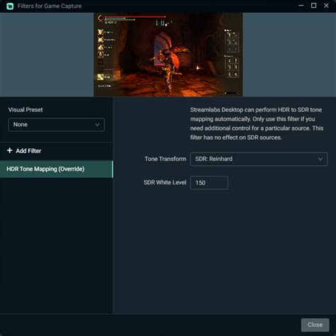 Streamlabs Desktop HDR To SDR Settings For Twitch Streamlabs