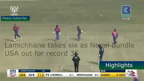 Nepal Vs Usa Match Highlights Icc Wcl 2 Youtube