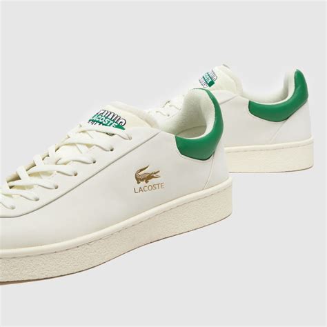 Mens White And Green Lacoste Baseshot Premium Trainers Schuh