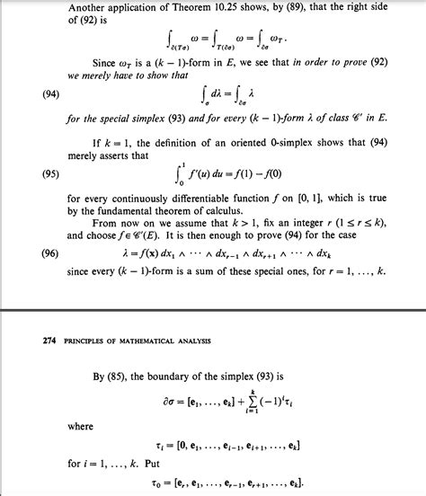 Real Analysis Baby Rudin Theorem Stokes Theorem