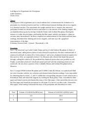 Lab A Precipitation Reaction The Limiting Reactant Lab Report For