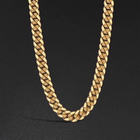 15mm Amny Cuban Chain Plain Yellow Alex Moss New York Amny