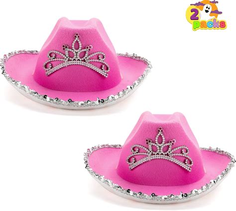 Amazon Spooktacular Creations 2 Pack Pink Cowboy Hat With Crown