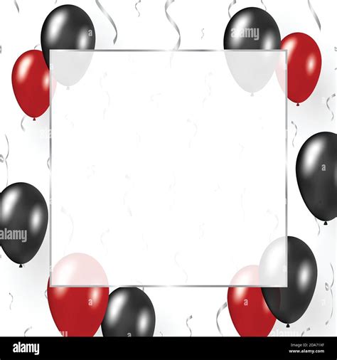 Silver balloon border Stock Vector Images - Alamy