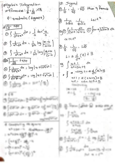 Solution Indefinite Integration Mht Cet Short Notes With Shortcuts