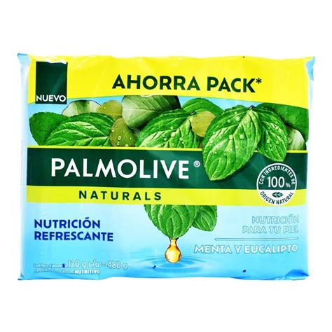 Jabón de tocador Palmolive Naturals menta y Eucalipto 4 pzas con 120 g