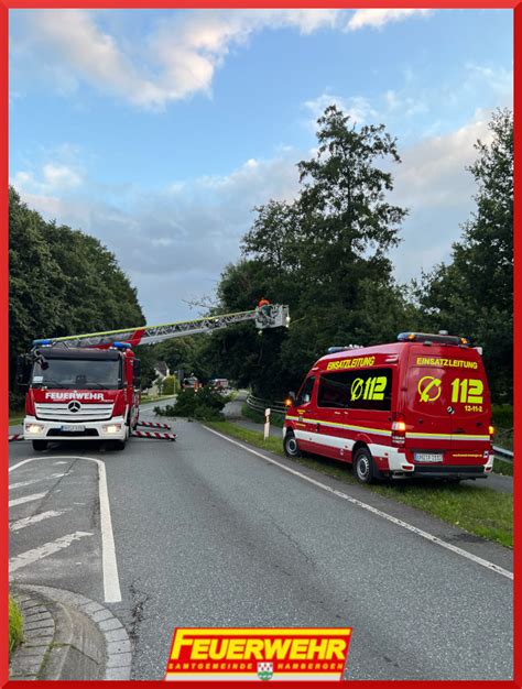 Baum Droht Auf Stra E Zu St Rzen Feuerwehr Samtgemeinde Hambergen