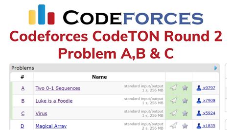 A B C Codeforces CodeTON Round 2 Solutions Solution With