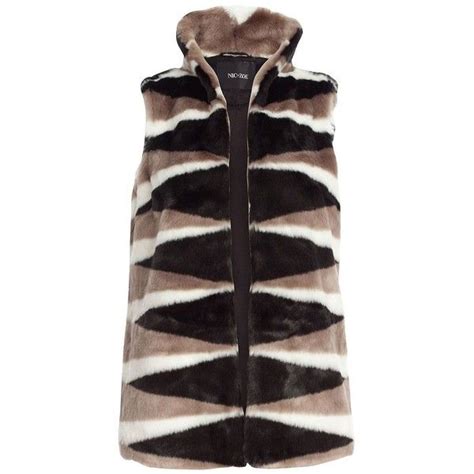 Nic Zoe Plus Zig Zag Faux Fur Vest Fashion Plus Size Outerwear Plus