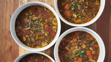 Soupe à lorge et aux champignons Zeste