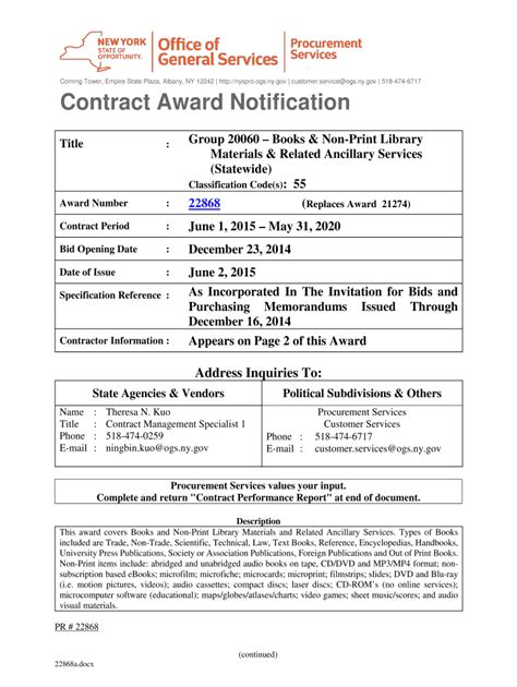 Fillable Online Ogs Ny Fillable Commodity Award Template Fax Email