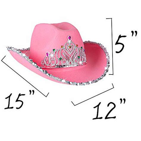 GetUSCart PROLOSO Pink Cowboy Hat With Crown Blinking Felt Cowgirl Hat