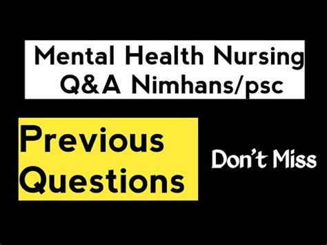 Exam Oriented Previous Repeated Psychiatric Questions For Nimhans