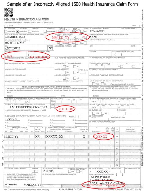 Medicare Parte D Medicare Cms 1500 Claim Form Instructions