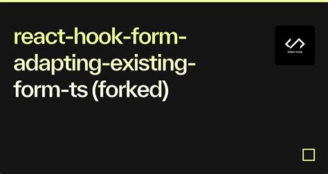 React Hook Form Adapting Existing Form Ts Forked Codesandbox