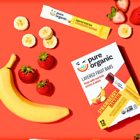 Pure Organic Layered Real Fruit Bars Strawberry Banana At Naturamarket