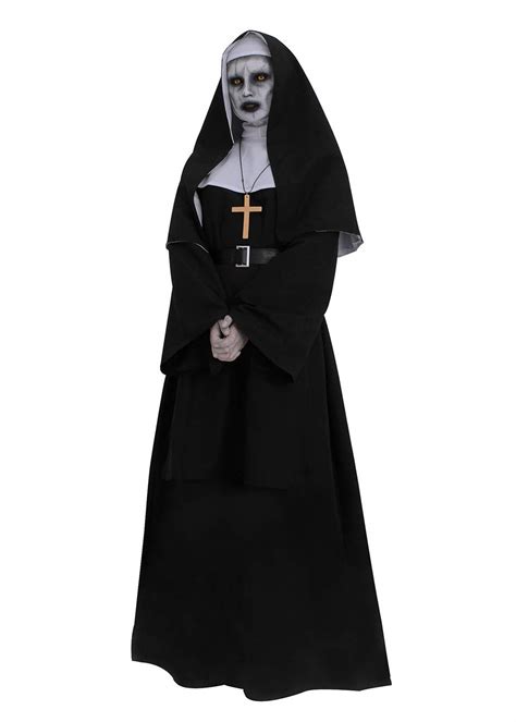 CR ROLECOS The Nun Costume Plus Size Scary Nun Outfit Priest Halloween ...