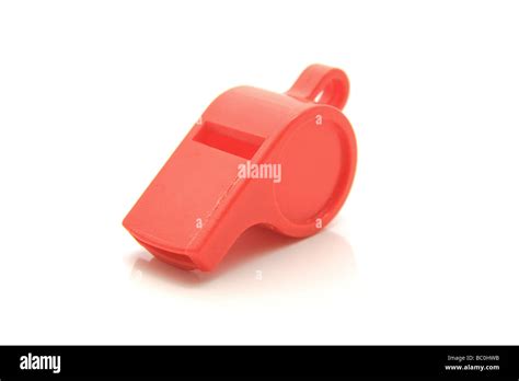 Red Plastic Whistle Toy Isolated Stock Photo Alamy