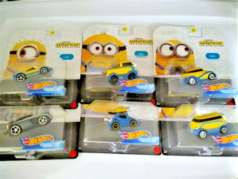 Six Hot Wheels Cars Minions The Rise Of Gru Character Full Set Chase