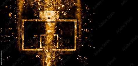 Basketball hoop isolated on black background. Gold filter Stock Photo ...