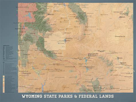 Wyoming State Parks & Federal Lands Map 18x24 Poster - Best Maps Ever