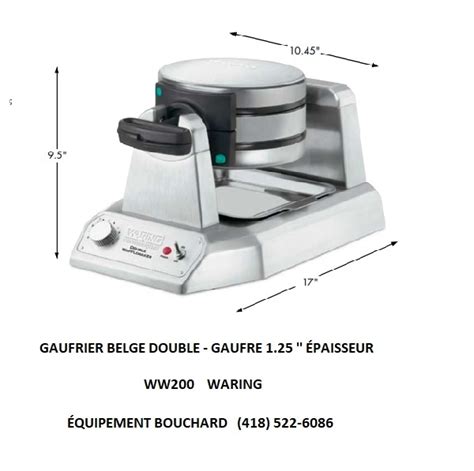 Gaufrier double Waring WW200 Équipement Bouchard