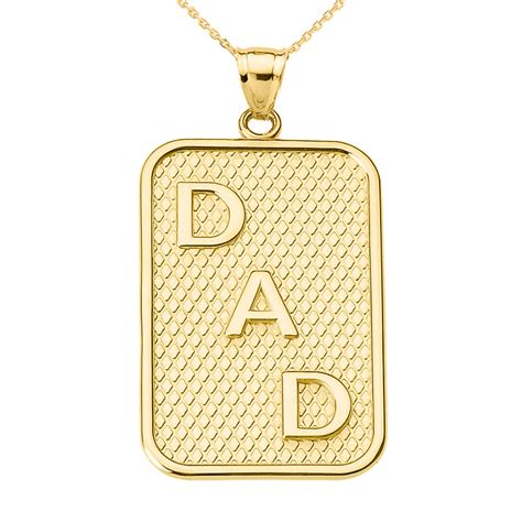 Yellow Gold Dad Pendant Necklace