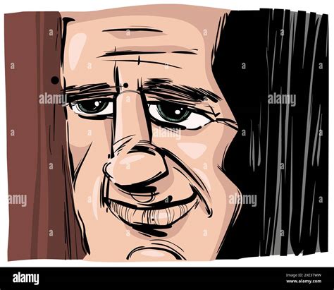 Smiling Man Caricature Sketch Drawing Stock Photo Alamy