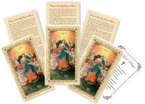 Mary Undoer Of Knots Prayer Card With The Lords Prayer