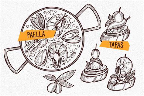 Spanish Food Illustrations Food Illustrations Spanish Food