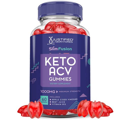 SLIM FUSION KETO ACV GUMMIES 1000MG Pomegranate Beet Juice Formula