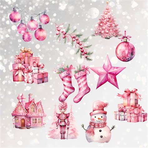 Christmas Png Digital Download Pink Christmas Tree Cute Etsy