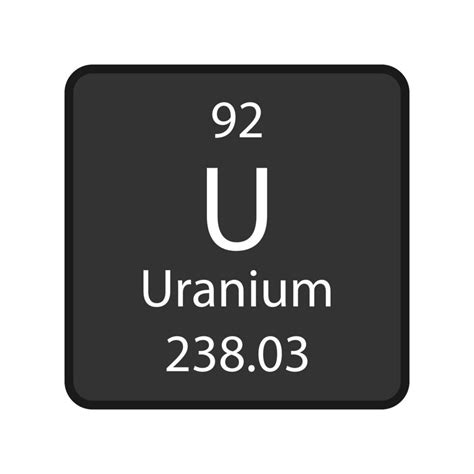 Uranium Symbol Chemical Element Of The Periodic Table Vector