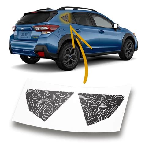 2018 2022 Subaru Crosstrek Topographic Map Quarter Glass Decal Subaru