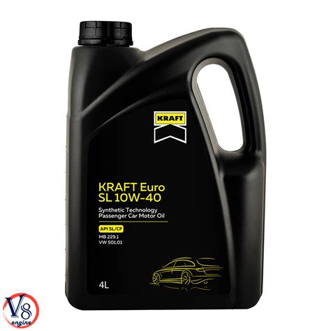 Моторное масло KRAFT Euro SL 10W-40 полусинтетическое SL/CF MB 229.1 VW ...
