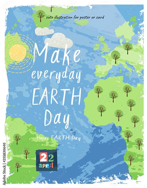 Happy Earth Day Vector Eco Illustration For Social Poster Banner Or