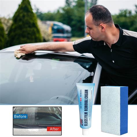 Maxiaoxia Car Glass Oil Film Cleaner Car Windshield Oil Film Cleaner With Sponge Car Paint Oil