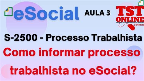 Esocial Processo Trabalhista Software Processo Trabalhista Esocial