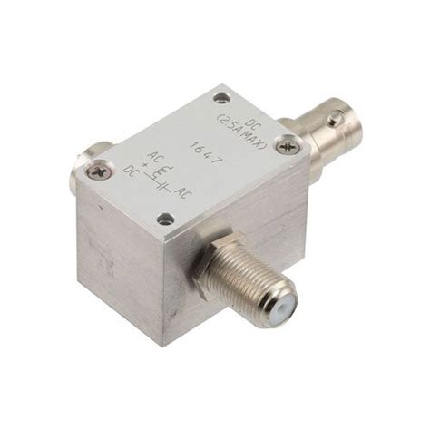 10 MHz To 3 GHz Type F 75 Ohm Bias Tee Rated 2 5 Amps And 100 Volts