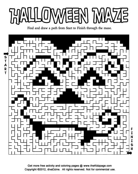 Halloween Maze 2 Printable Colouring Sheets Halloween Maze Halloween Worksheets Halloween