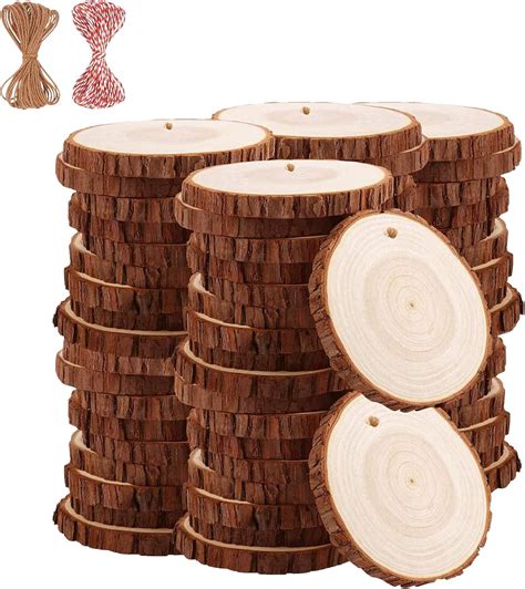 Amazon Natural Wood Slices Ticiosh Pcs Inches Craft