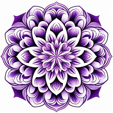 Purple Mandala Flower Design With Detailed Shading And Tattoo Style