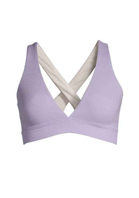 V Neck Crossback Rib Bikini Top Lavender CASALL