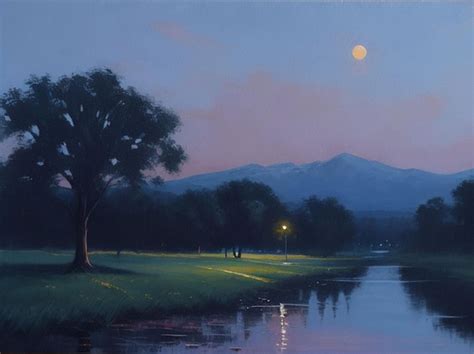 Premium AI Image | evening scene oil painting